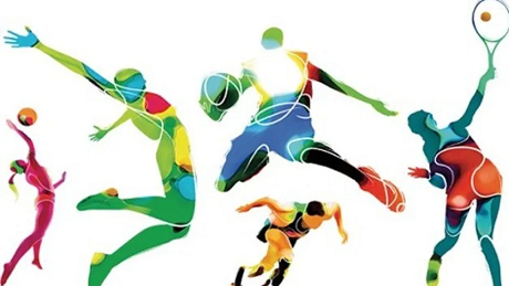 delle figure colorate che praticano sport